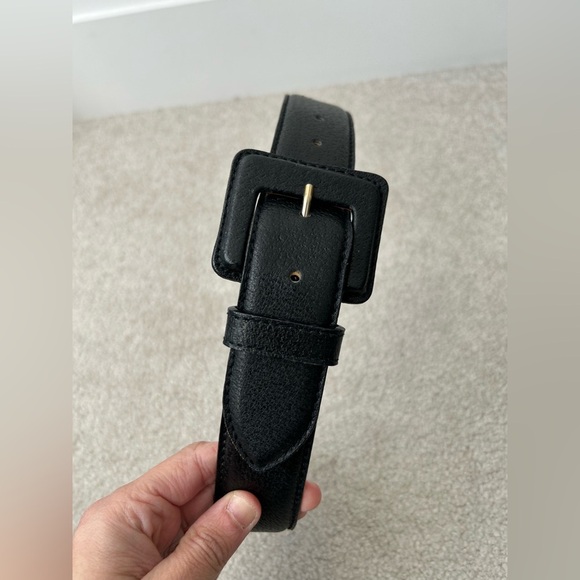 Maxmara Black Leather waist  Belt - Picture 2 of 12